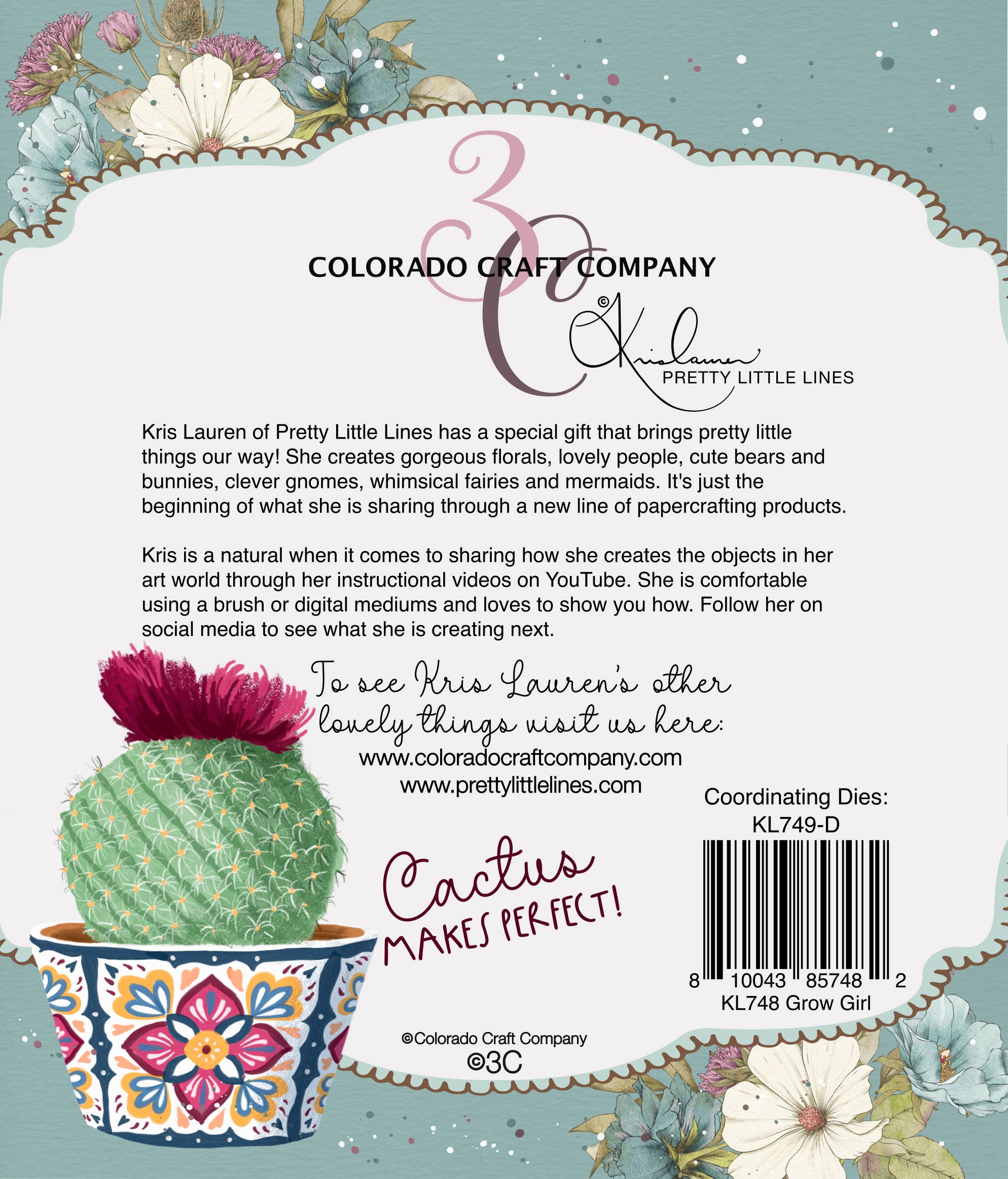 Colorado Craft Company - Wholesale Rubber/Decorative Stamp - KL748 Kris Lauren~Grow Girl 6 x 6 Clear Stamps1