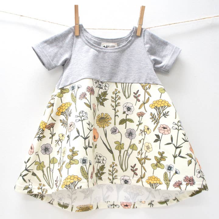 Jurkje - Baby/peuter/kinderen - Chickadee Swing Dress, Wildflower voor wholesale door Willbirdbaby