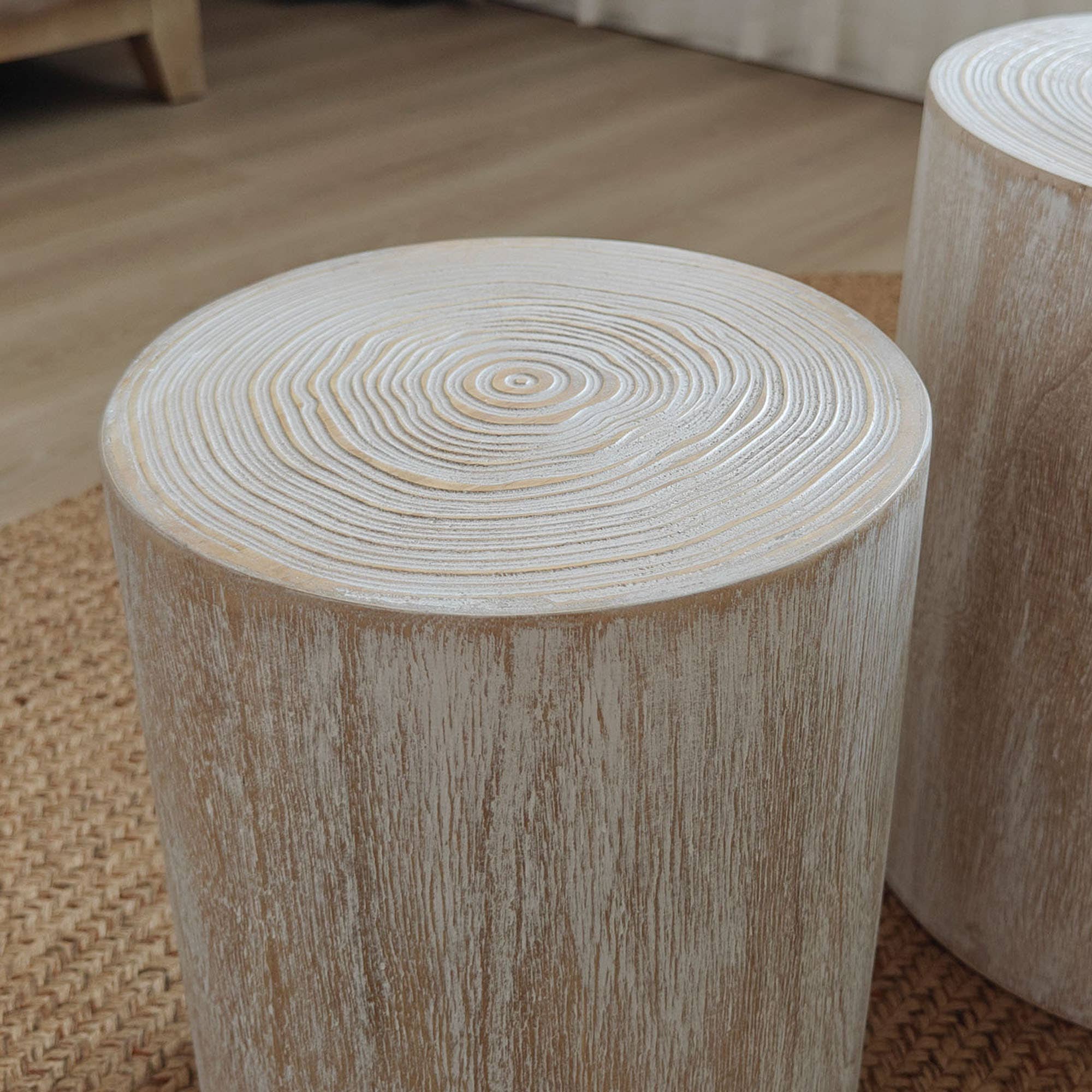 39F Inc. - Wholesale Coffee Table - Set of 3 Whitewashed Wood Coffee & End Tables, Plant Stands14