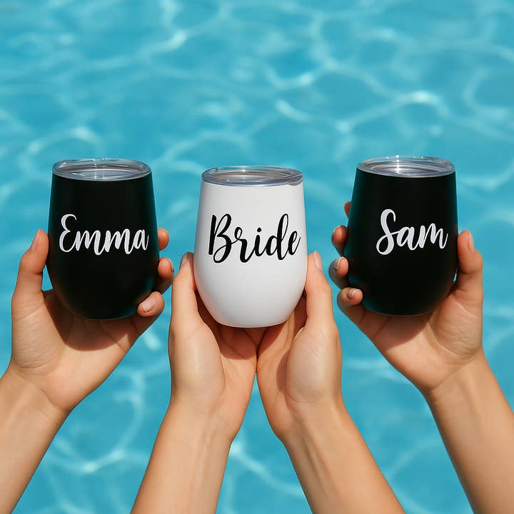 Purple Custom Wine Tumblers – 12 oz Stainless Steel – Wholesale for wholesale on Faire9