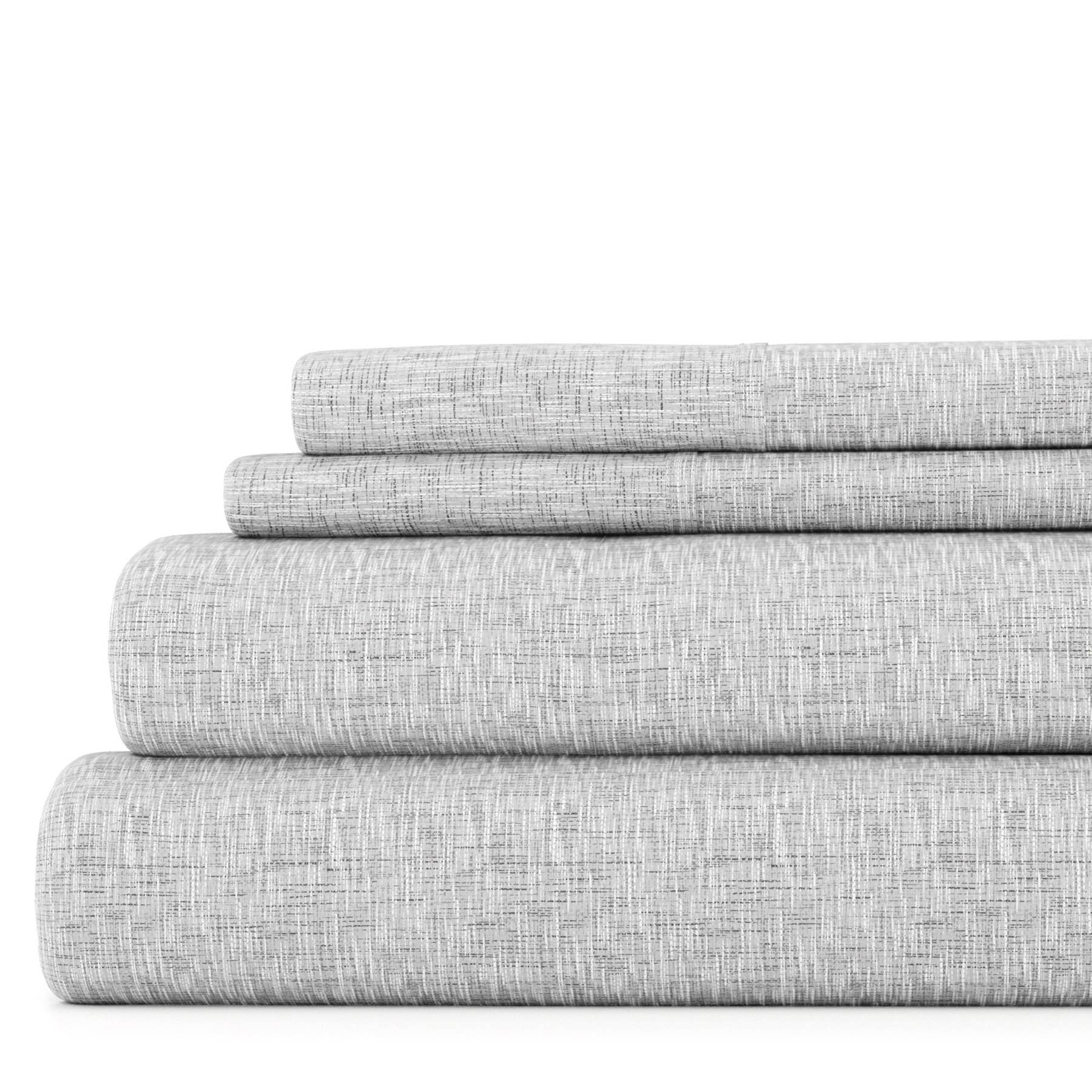 ienjoy Home - Vente Parures de lit - Ensemble de draps 4 pièces à motif de style chambray7