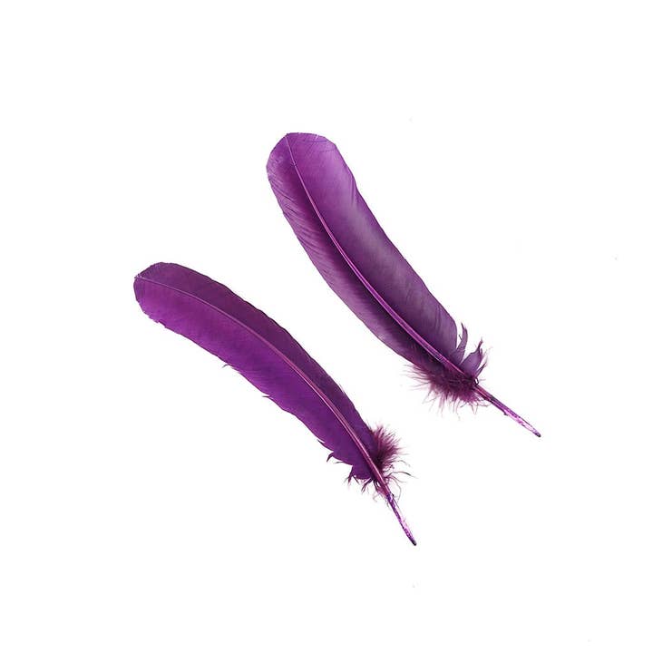 Zucker Feather Products - Wholesale Craft Supplies - Turkey Quills Dyed Feathers - Purple