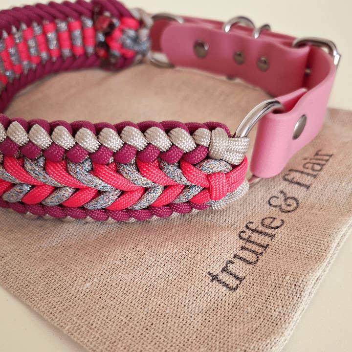 Truffe & Flair - Wholesale Pet Collar - Dog - Braided dog collar - Biothane/Paracord - Pink4