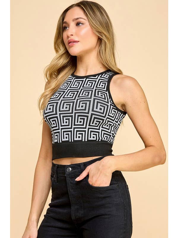 MIO WHOLESALE - Wholesale Tank Top - Women's - PT001 PRINT CROP TANK TOP5