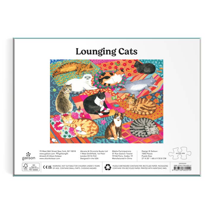 Chronicle Books - Wholesale Puzzle - Adult - Lounging Cats 1000 Piece Puzzle