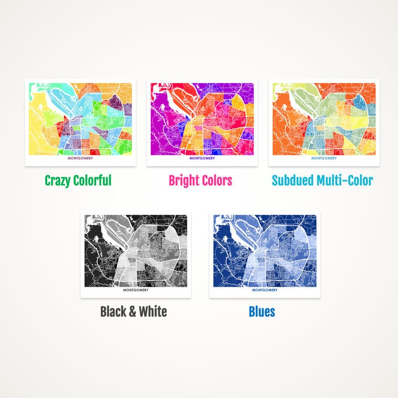 Juanita's Adventures - Wholesale Art Print - Juanitas Montgomery Map Print1