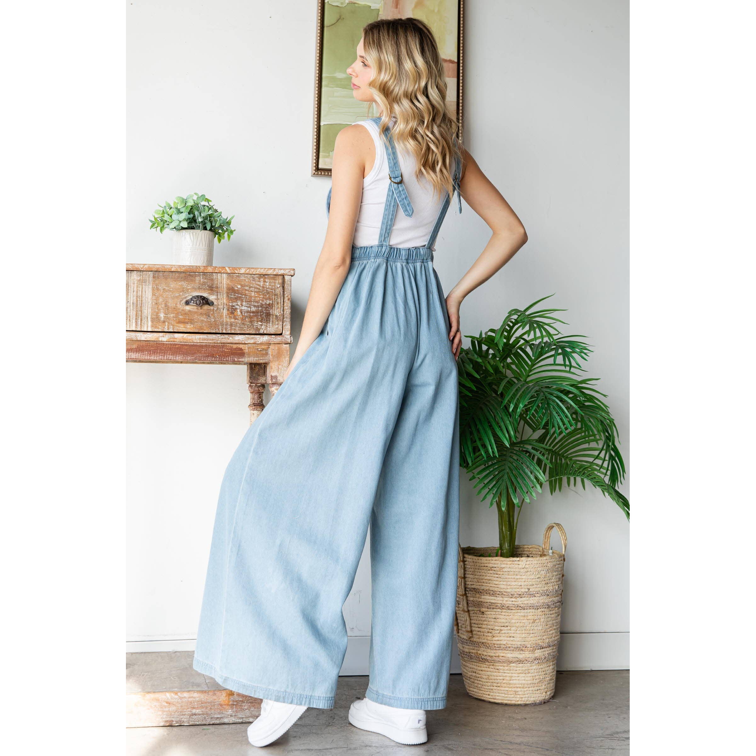 Veveret – Macacão - Mulher por atacado – Macacão de Ganga Plissado com Bolsos18