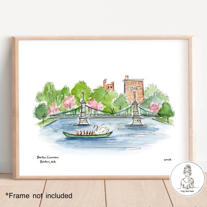 Messy Heart Studio – Engroshandel Kunsttryk – Skræddersyede lokale vartegn akvareltryk, personligt kunstværk4