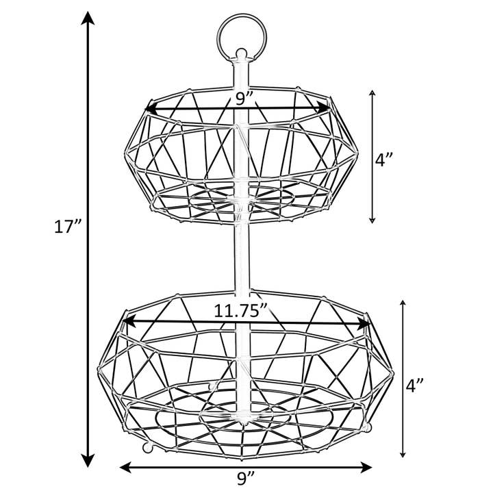 Quickway Imports - Wholesale Fruit Basket - 2 Tier Free Standing Countertop Fruit Basket for Kitchen5