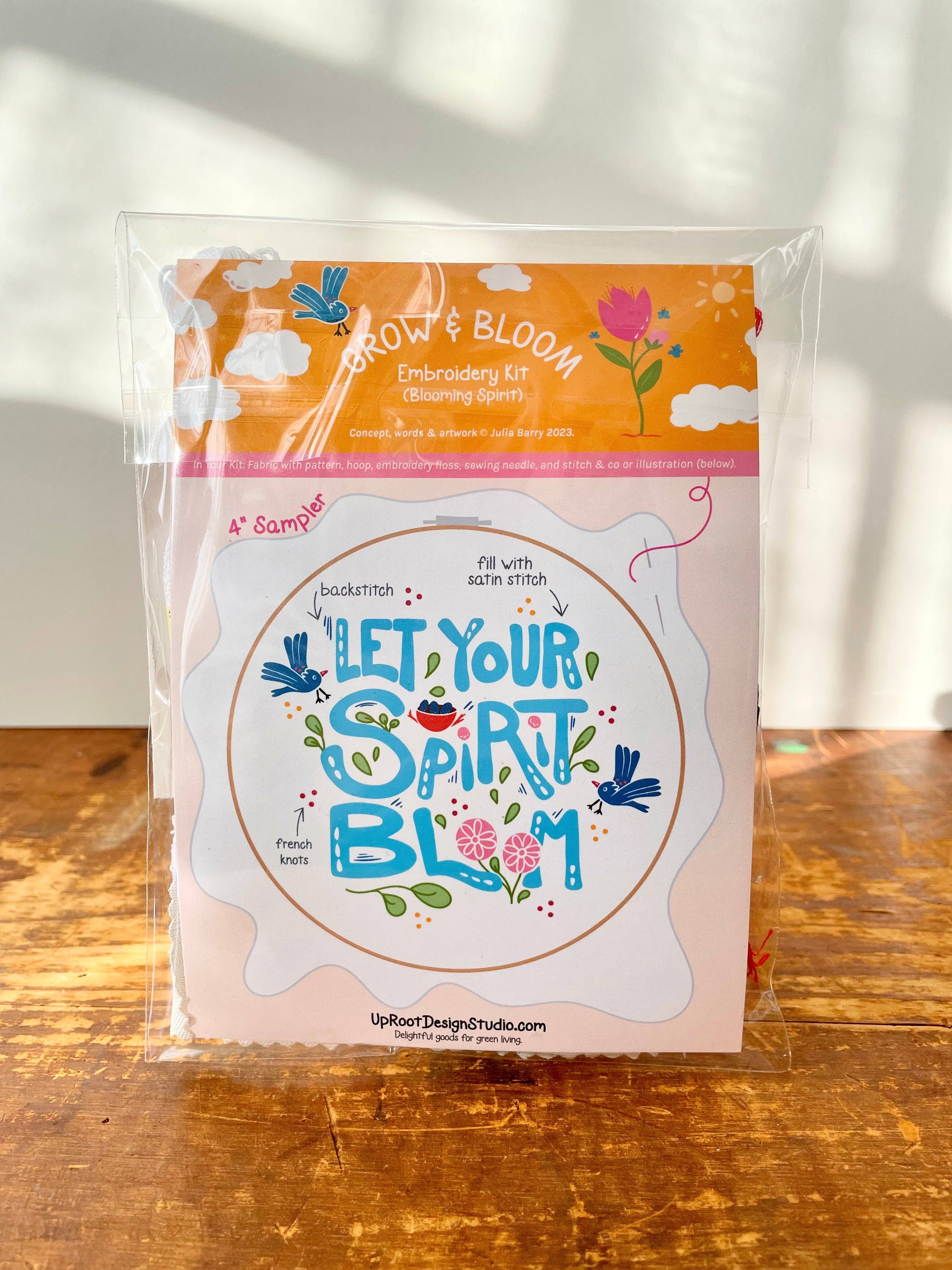UpRoot Design Studio - Venta al por mayor Material para bordado/punto de cruz - Kit de bordado ecológico «Let Your Spirit Bloom» (Joyful Threads)6