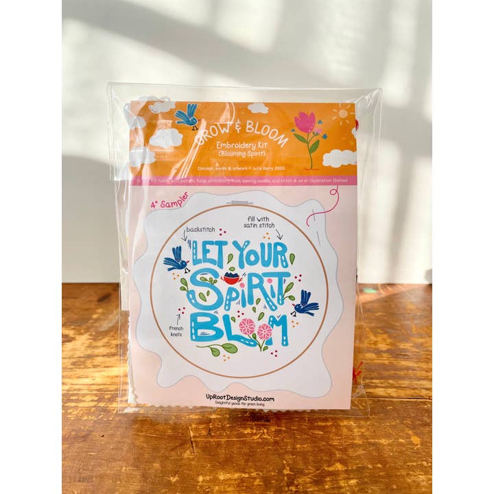 UpRoot Design Studio - Wholesale Embroidery/Cross Stitch Supplies - "Let Your Spirit Bloom" Eco-Embroidery Kit (Joyful Threads)6