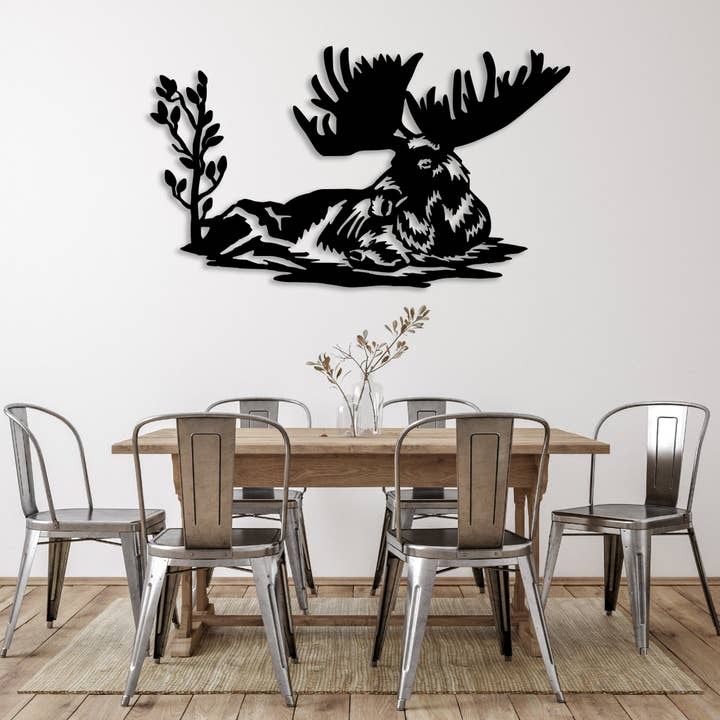 metal-plex – wholesale Wall Accent – Laying Moose - Metal Wall Art
