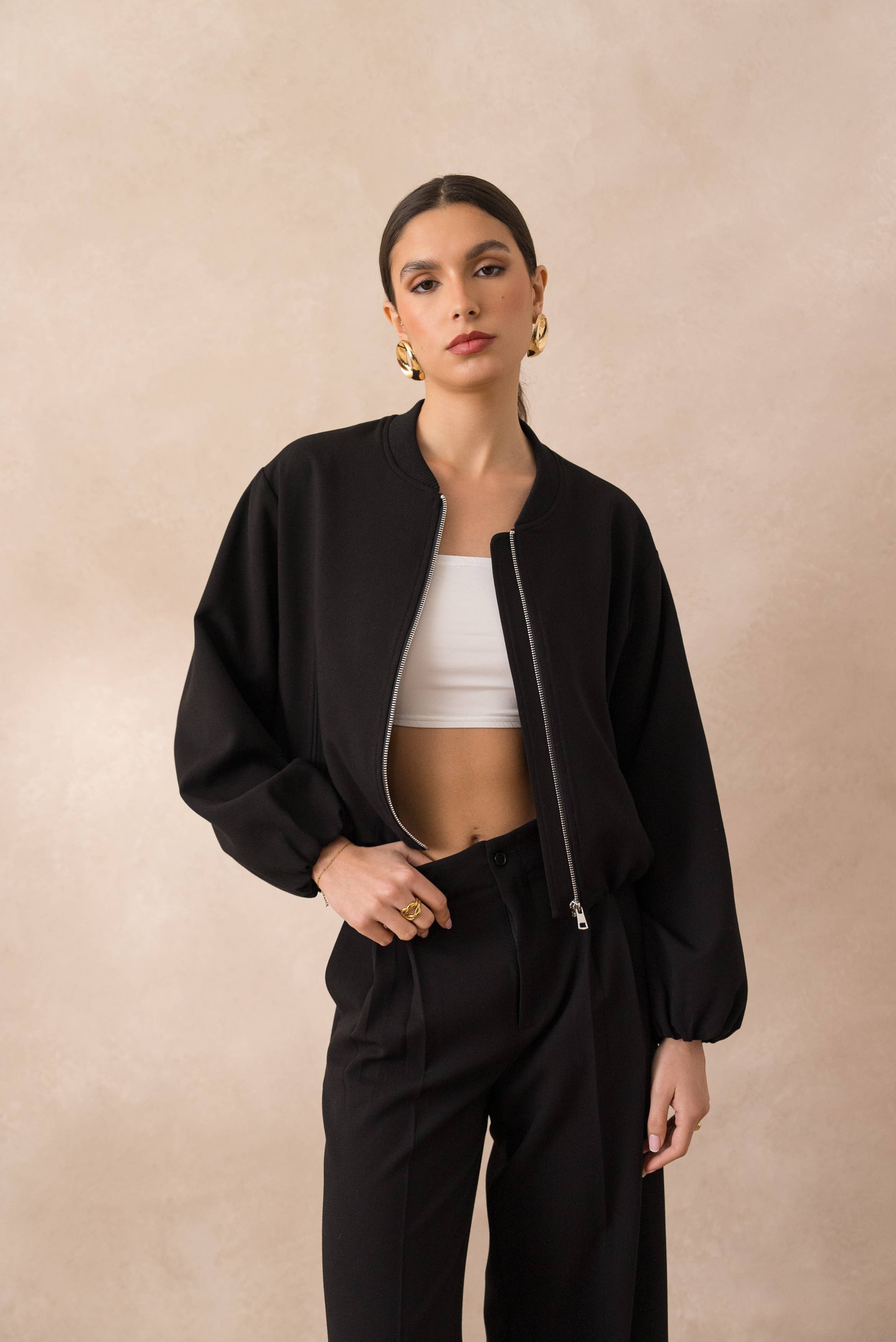 Attentif Paris - Wholesale Bomber Jacket - Women's - [Aura] Short bomber jacket with classic collar33