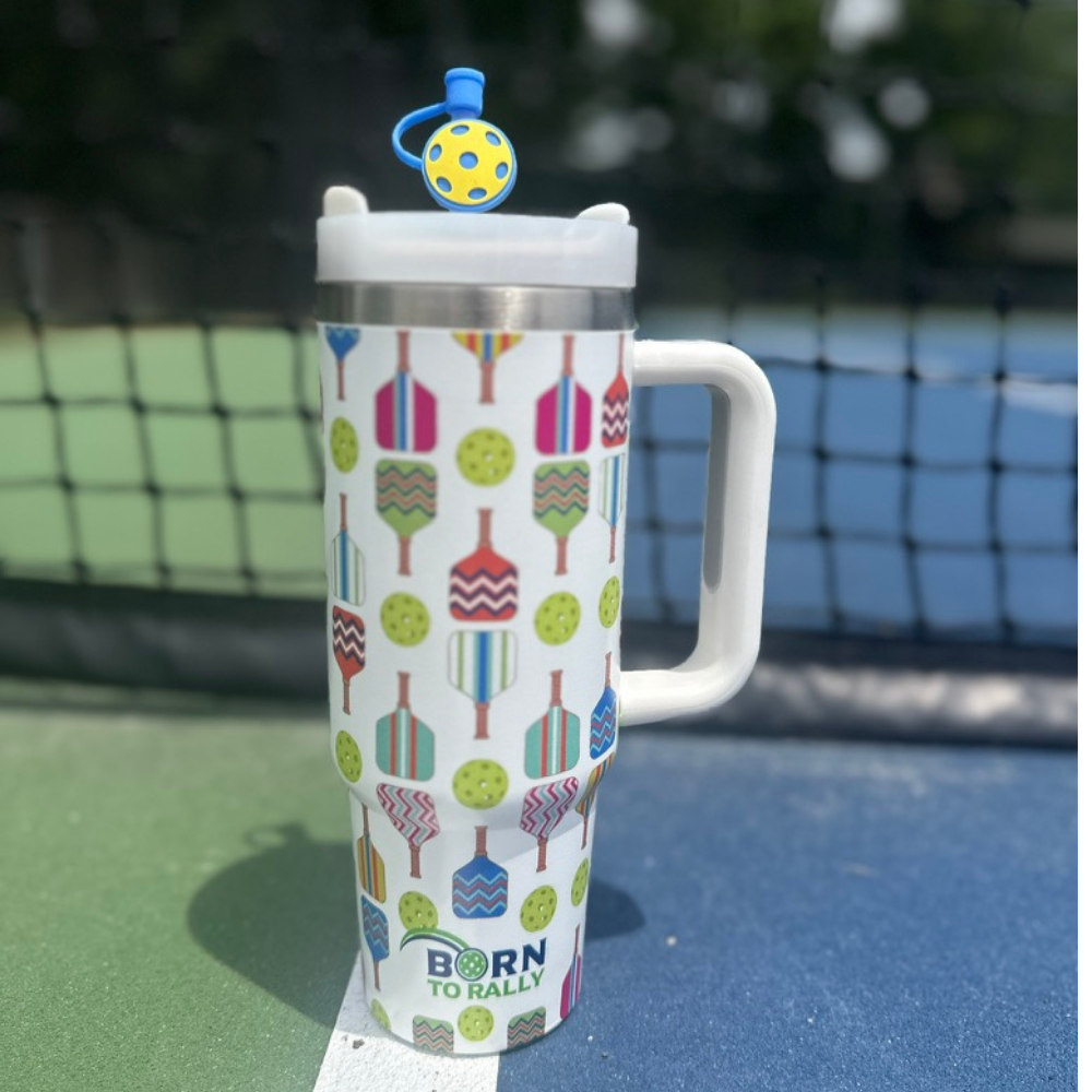 Born to Rally – Engroshandel Thermokop – Pickleball Tumbler - 30oz Multi Paddle Kop6