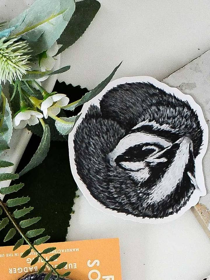 Adesivo em vinil Sleeping Badger por atacado de Ferne Creative
