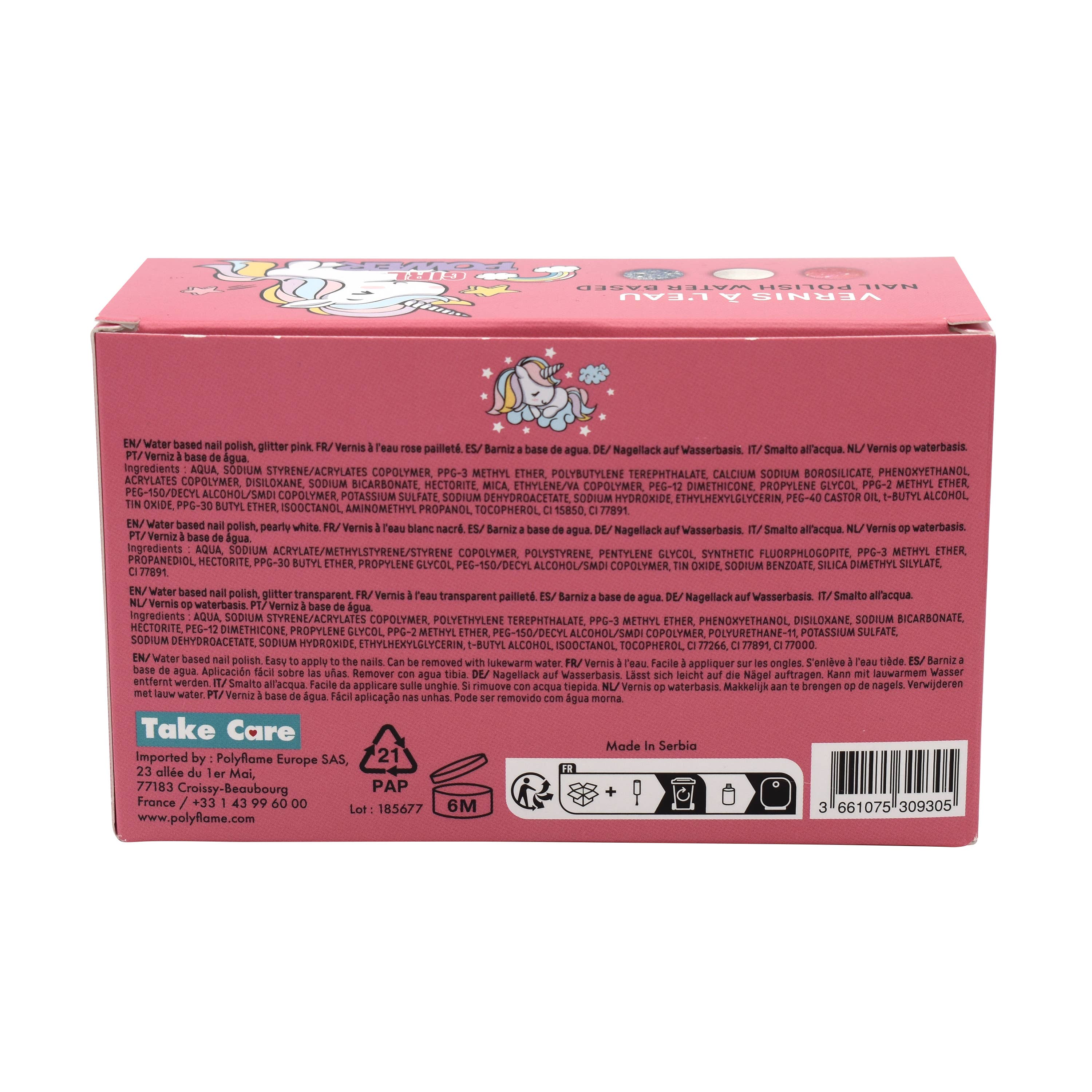 Takecare - Wholesale Nagellakset - LICORNE Set van 3 watergedragen nagellakken + ring 9 ml9