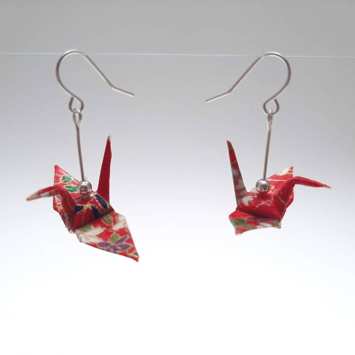 Japanese Papercraft - Wholesale Dangle Earrings - Origami Crane Earring7