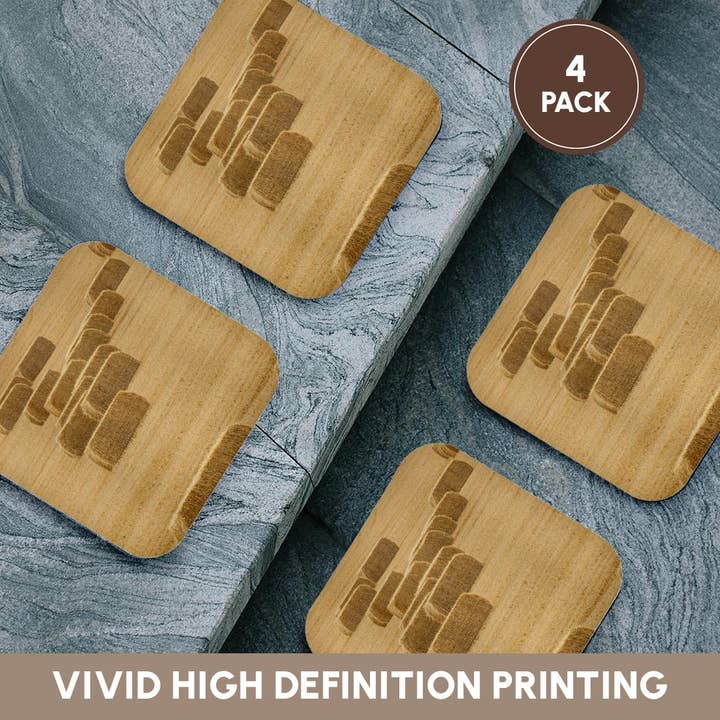 3dRose - Wholesale Coasters - 3dRose, Usa, Montana, near Drummond. Bales of hay in a field., Coaster12