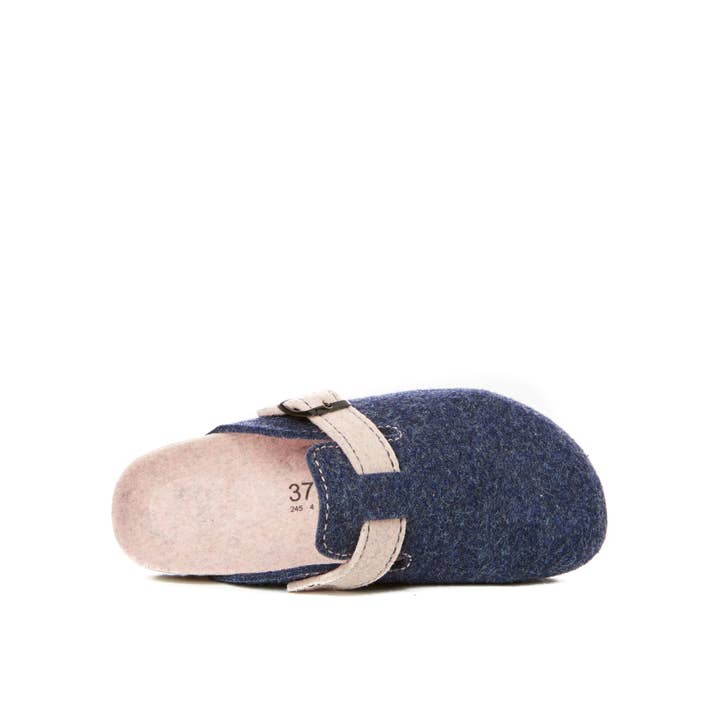 Mandél - Wholesale Slippers - Women's - NOE slipper in blue felt - Art.MI11882