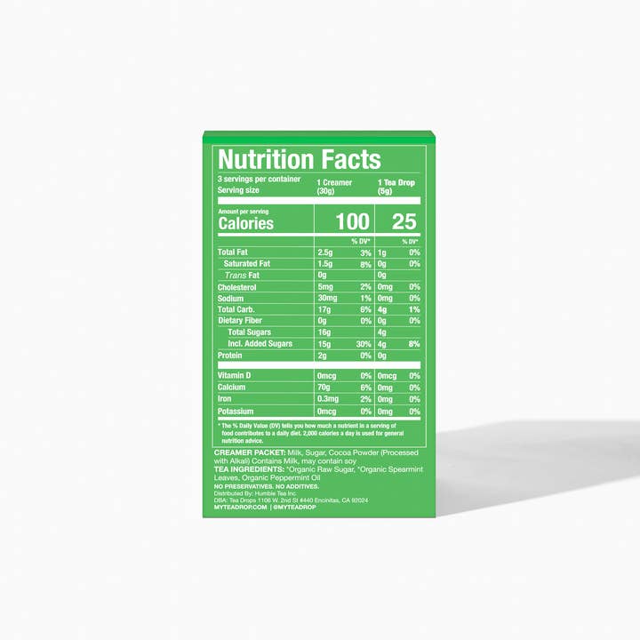 Tea Drops - Wholesale Loose Tea - Cocoa Mint Latte Kit - 3ct (Case of 6)3