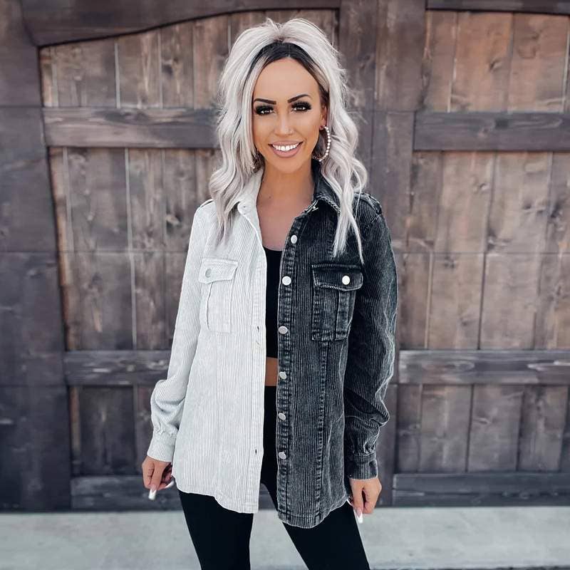 Fashion Combination – wholesale Skjortjacka/jackett – Dam – Tvättad manchesterjacka med knappar för kvinnor9