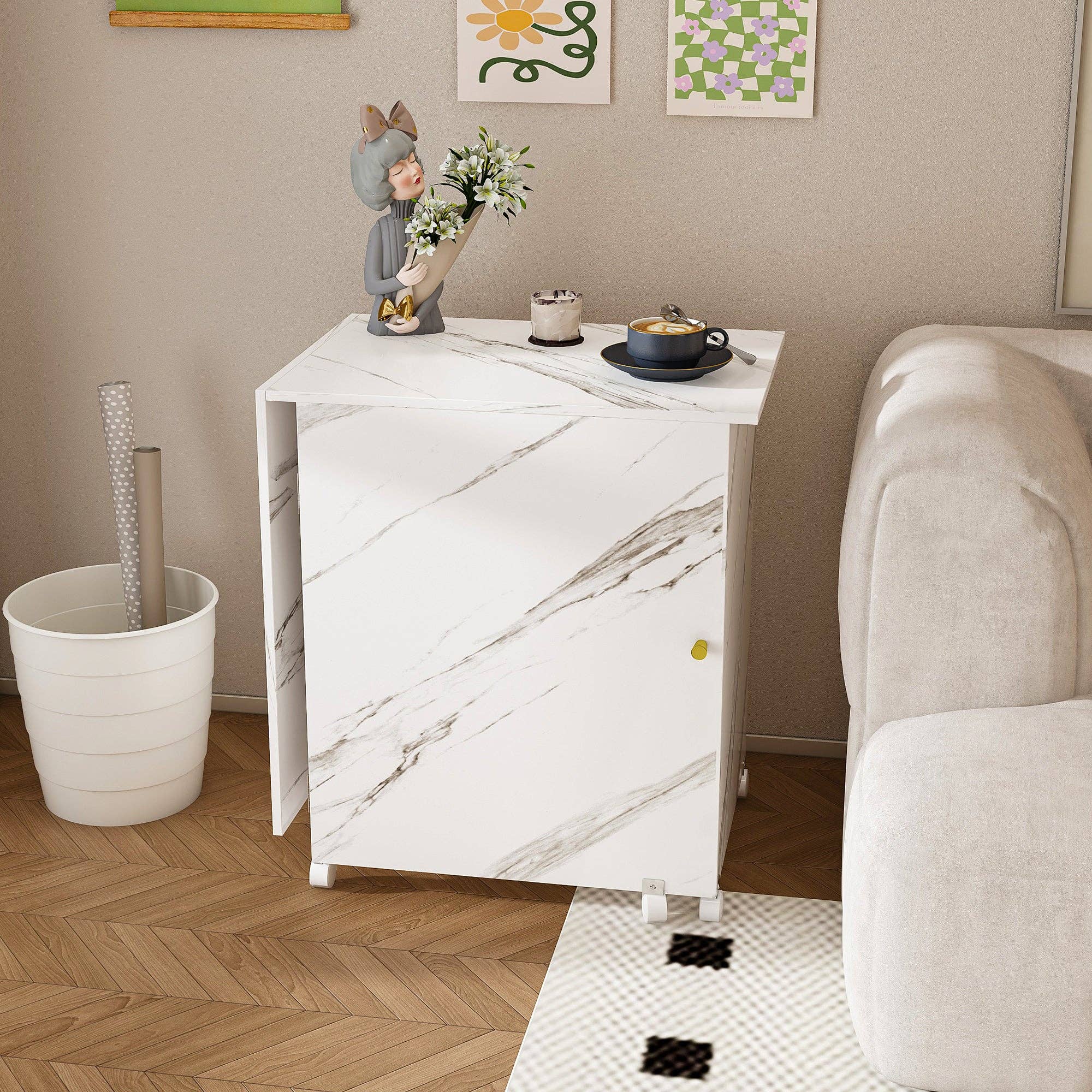 39F Inc. - Wholesale Craft Supplies - 4-in-1 Folding Sewing Table w/Lockable Wheels (White MDF)6