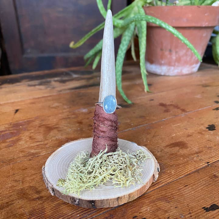 Seeds - Wholesale Single Stone/Solitaire Ring - Sterling Silver Band Abstract Stone Ring Moonstone, Kyanite 10