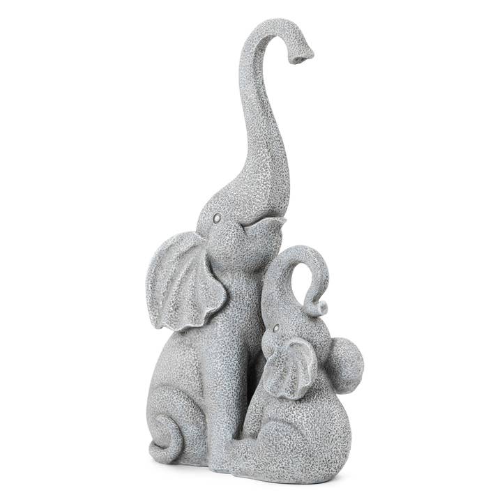 18.25 in H Resin Mother and Baby Elephant Statue for wholesale by Glitzhome