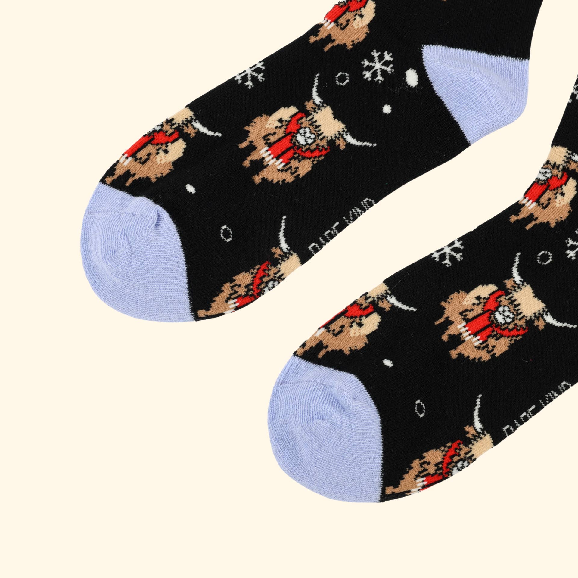 Bare Kind Socks - Wholesale Socks - Unisex - Christmas Highland Cow Socks | Bamboo Socks | Blue Socks3