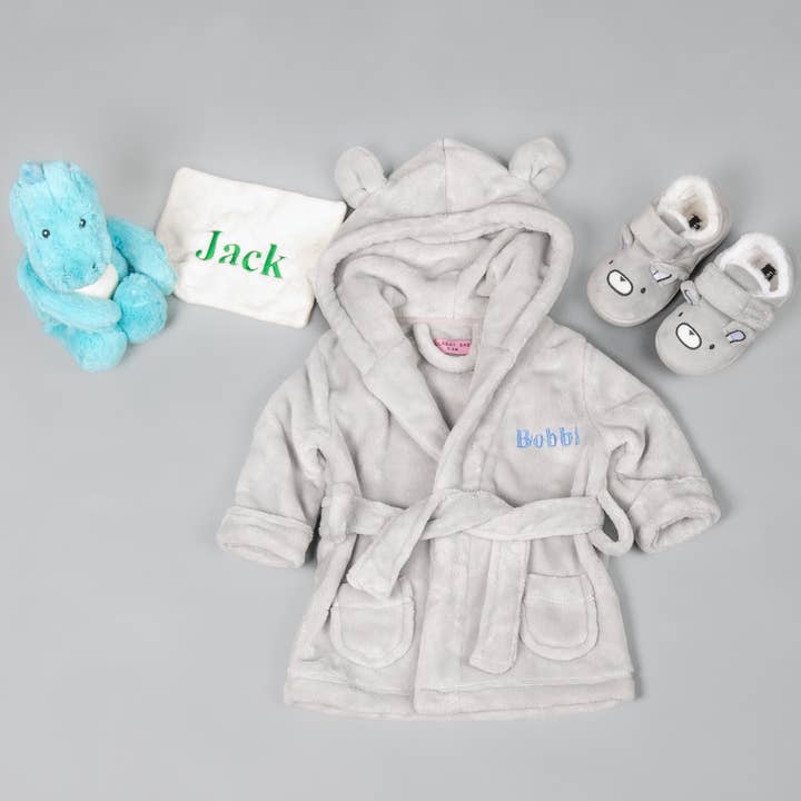 Lulabay Baby Boys 3 Piece Personalised Gown, Slippers for wholesale by Lulabay