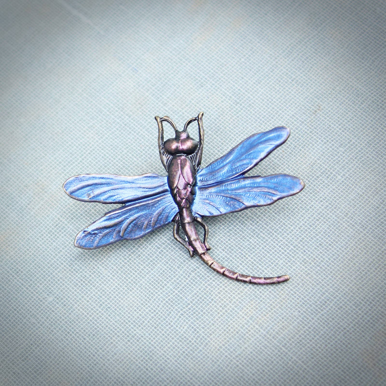 Circa 1890 - Wholesale Brooch - Mystic Blue Dragonfly Brooch