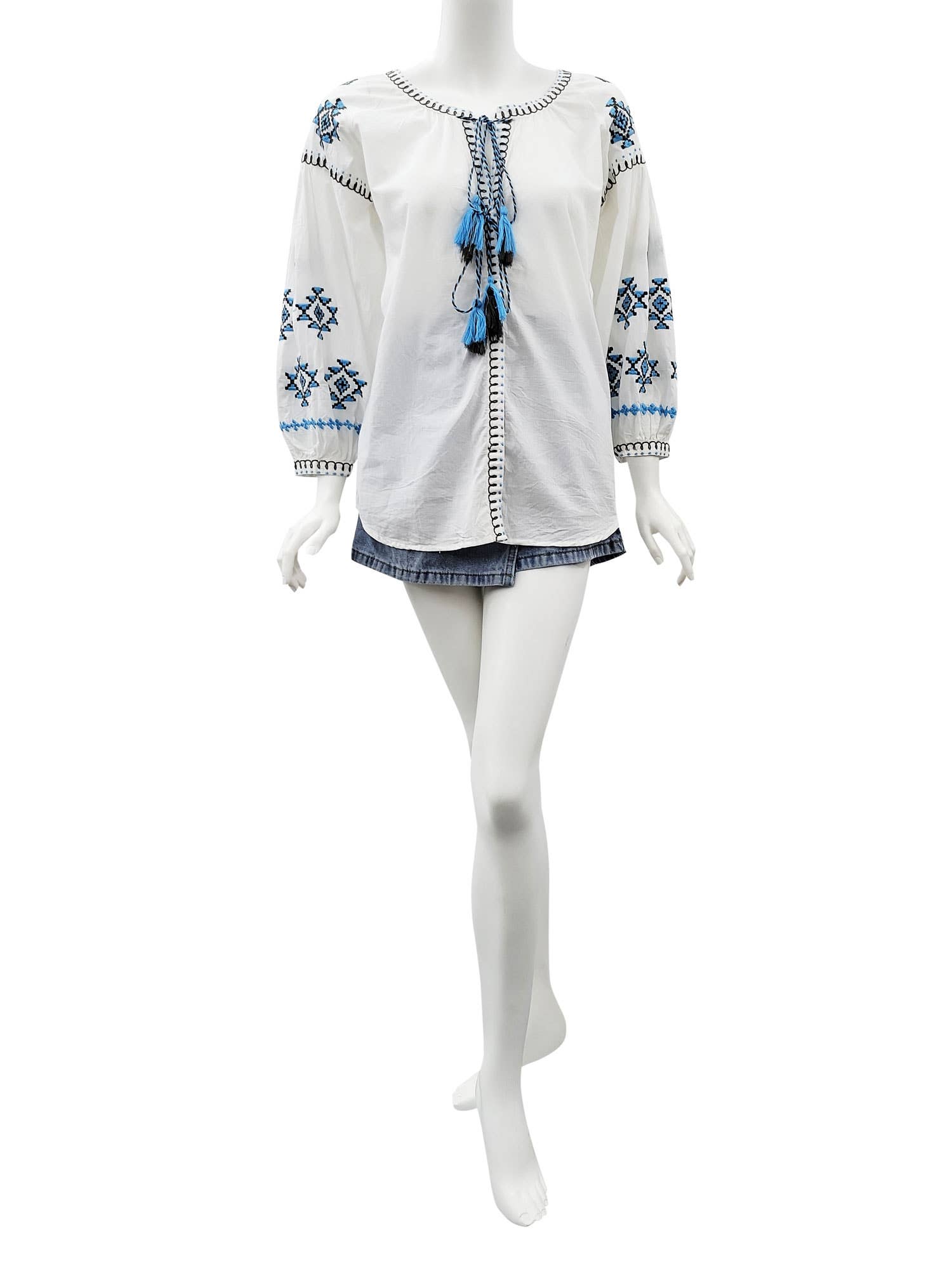 Raj Trading & Imports (USA) Inc. - Wholesale Blouse - Women's - Ingrid White Embroidered Top1