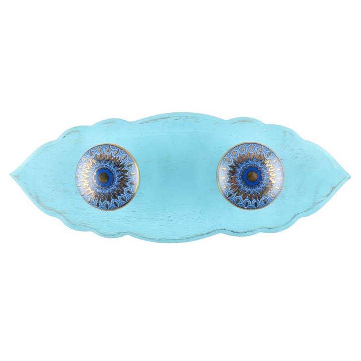 1 stk. træpåfugle unikke håndklædekroge turkis for engroshandel hos Daana Paani LLC