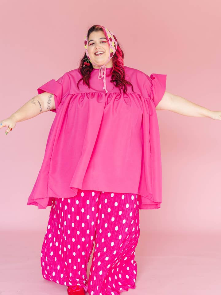 Nettle Studios - Wholesale Dress - Women's - Hot Pink Mini Mushroom Dress - Size Inclusive8