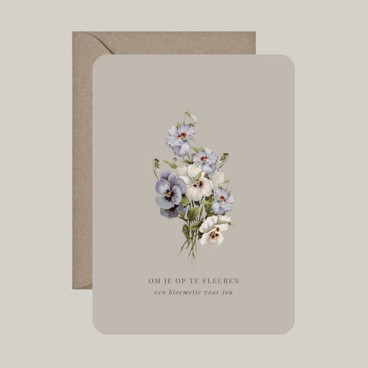 Biglietto con busta | per tirarti su - un fiore per te per la vendita all'ingrosso da parte di De Papierboetiek