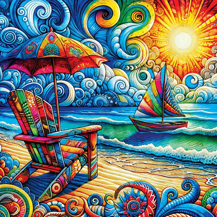 Masterpieces Puzzles - Wholesale Puzzle - Adult - Kaleidoscope - Beach Day 1000 Piece Jigsaw Puzzle