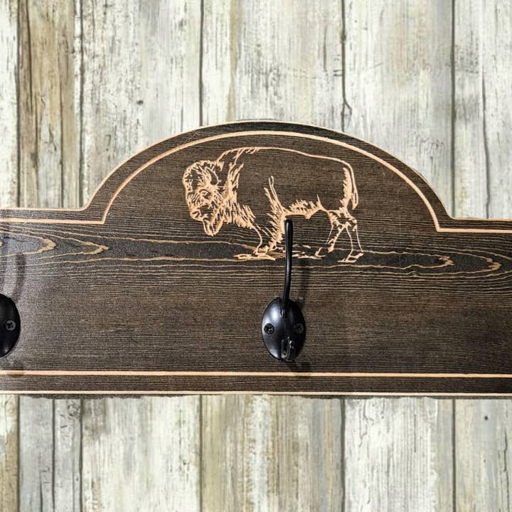 Coat Rack- Bison for wholesale by Knotty Pine Woodworks
