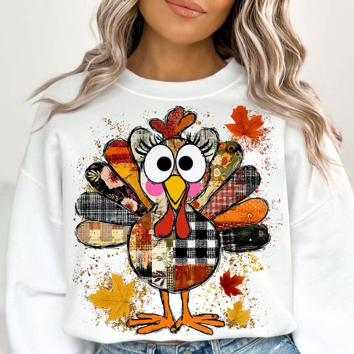NVC Ecommerce LLC - Wholesale T-Shirt (Graphic) - Women's - Thanksgiving Gobble Coquette Shirt, Preppy Turkey Sweatshirt2