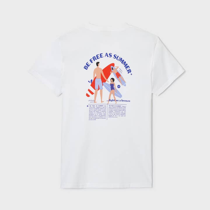 BILLYBELT - Wholesale T-Shirt - Men's - Surfer 100% organic cotton T-shirt - White4