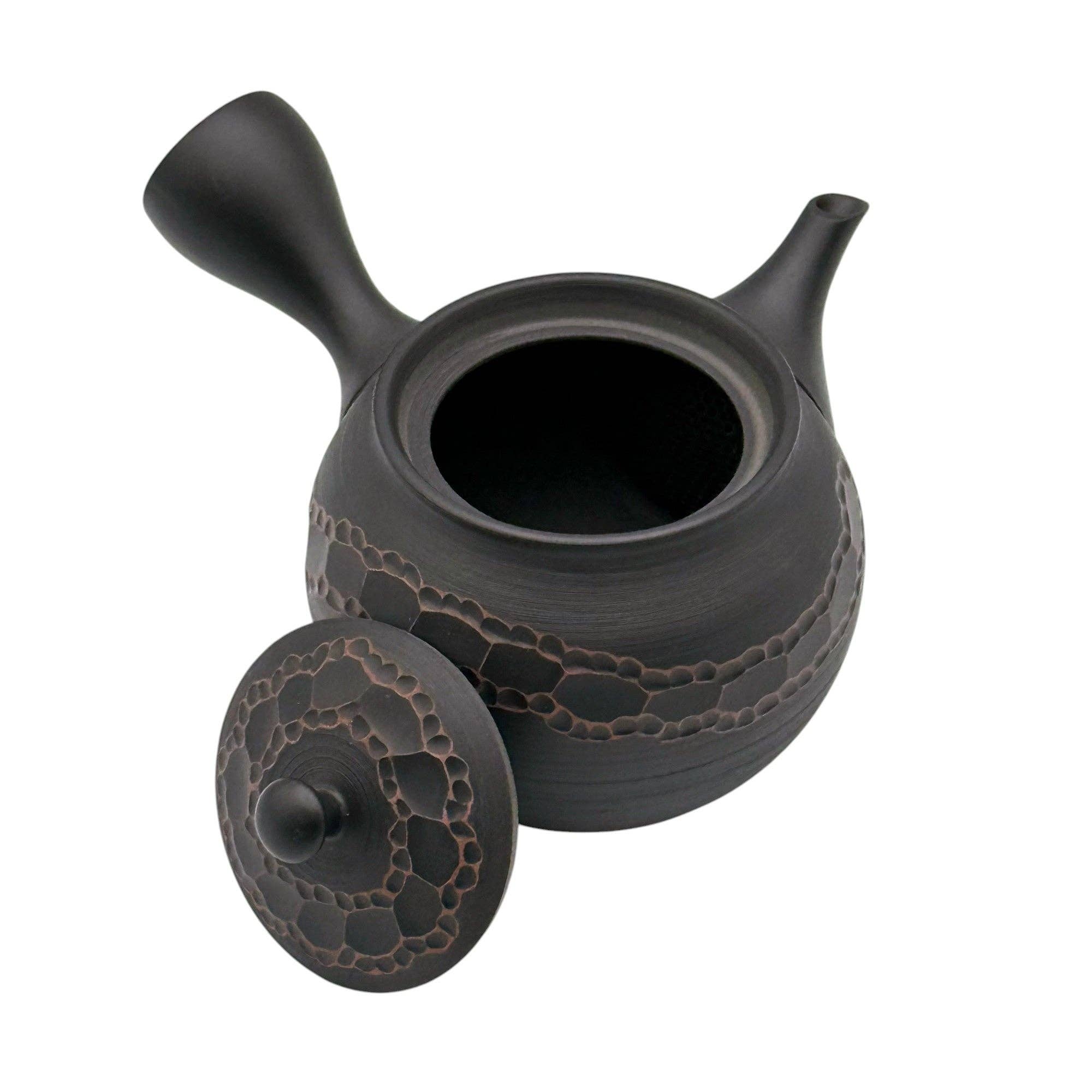 Inoue Tea - Vendita all'ingrosso Teiere - Uroko Black Tokoname-yaki Kyusu - Teiera giapponese7