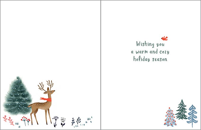 GINA B DESIGNS – wholesale Julkort – Julkort - Liten stuga/Rådjur1