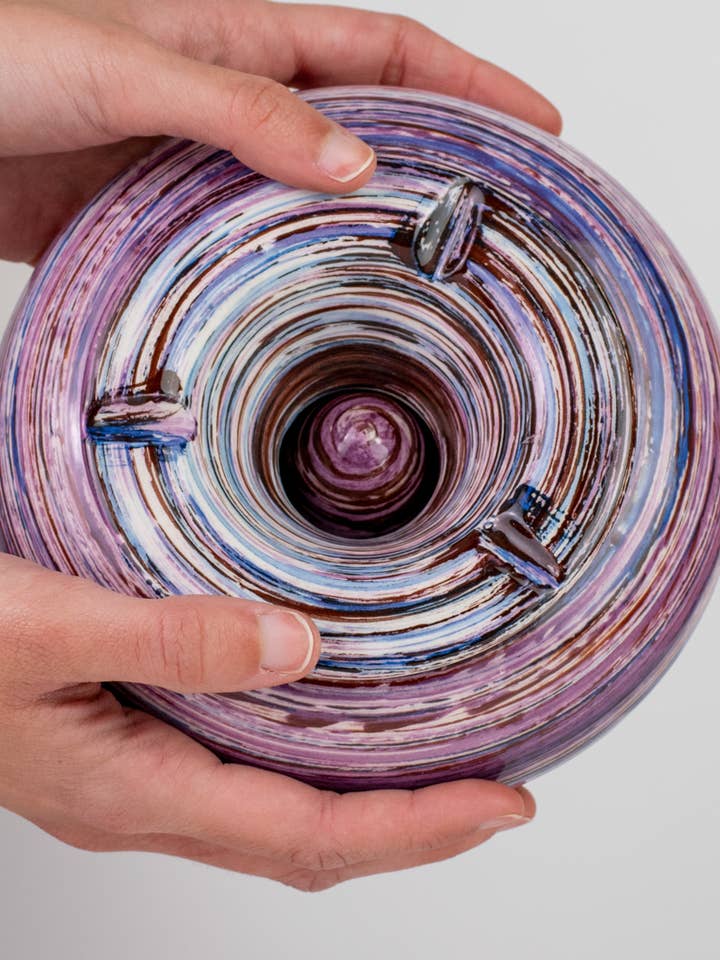 Boho Unique Style Large Ceramic Ashtray/LAVENDER Pink for wholesale by Alfar Tierra Cocida