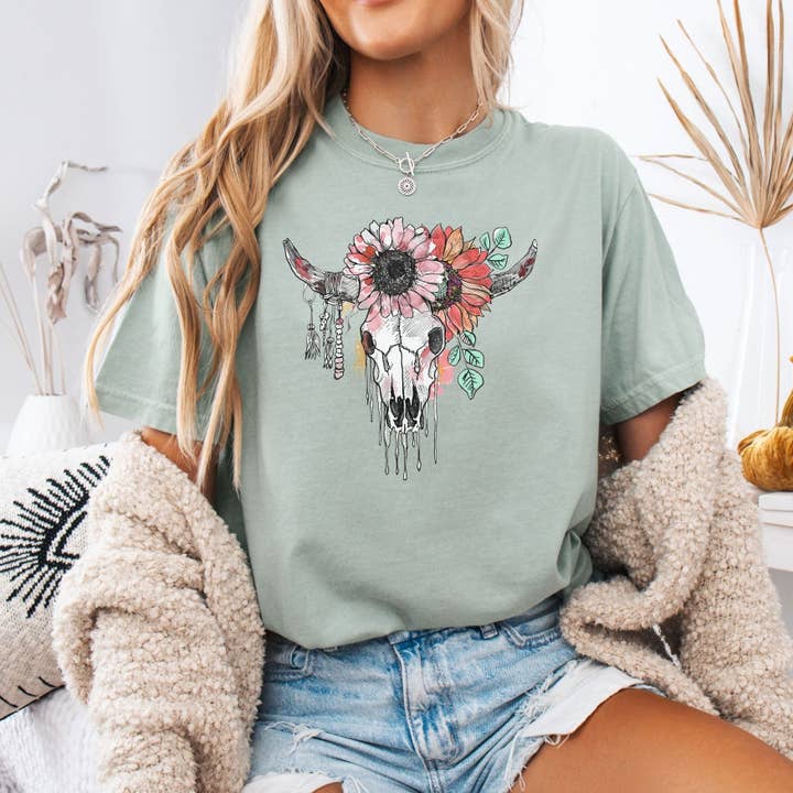 Tee-shirt Floral Crâne pour la vente par ChubbyBubbyBear