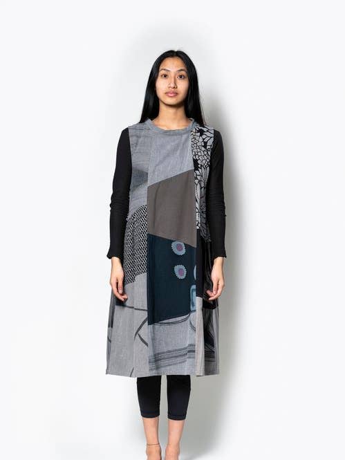 YAZA – wholesale Dress – Women's – DJ17169 Kasur Batik Dress - Grey0