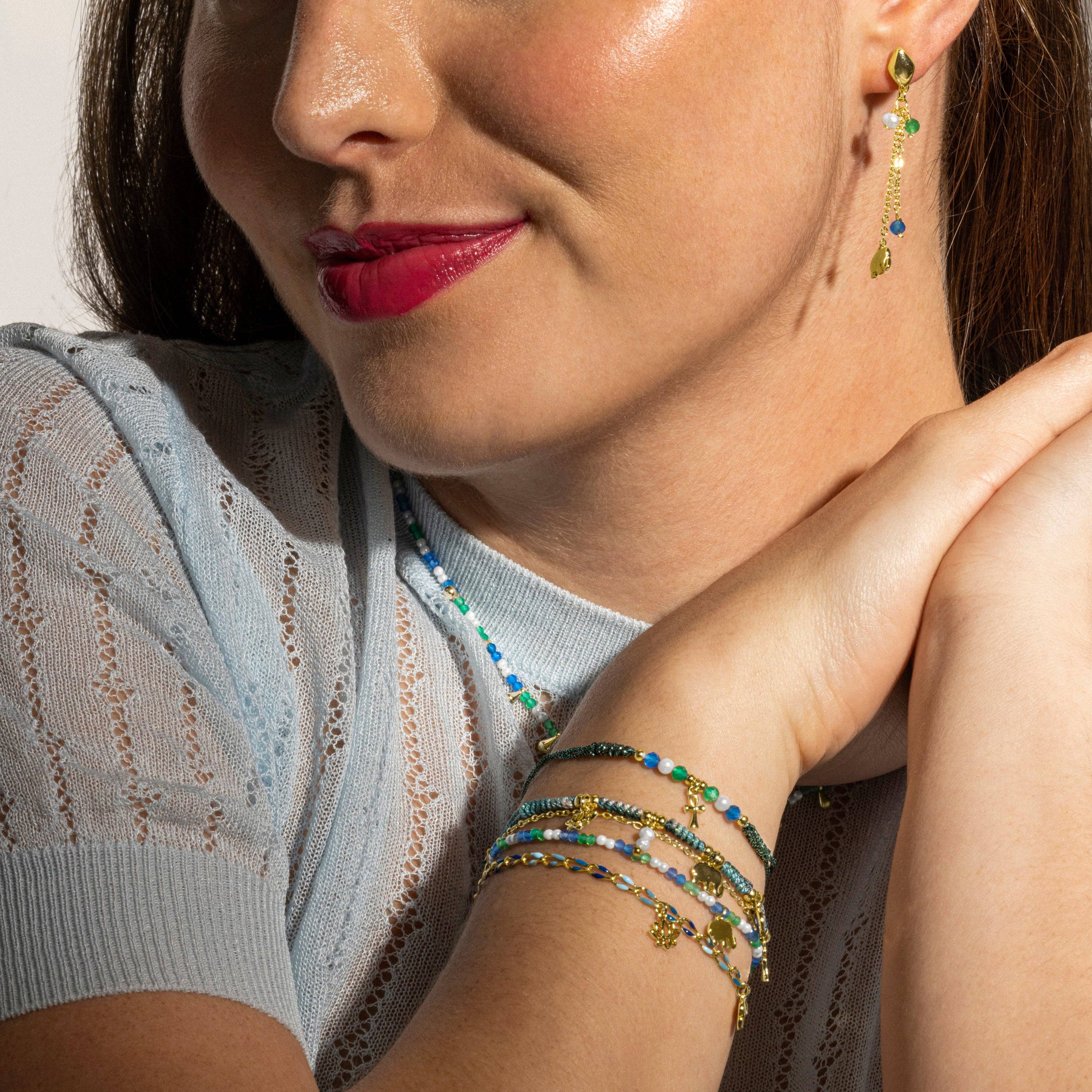 Luxenter - Wholesale Bedelarmbandje - Luxenter armband van 925 sterling zilver en donkerblauw kristal met 18k goudafwerking - Dirhum5