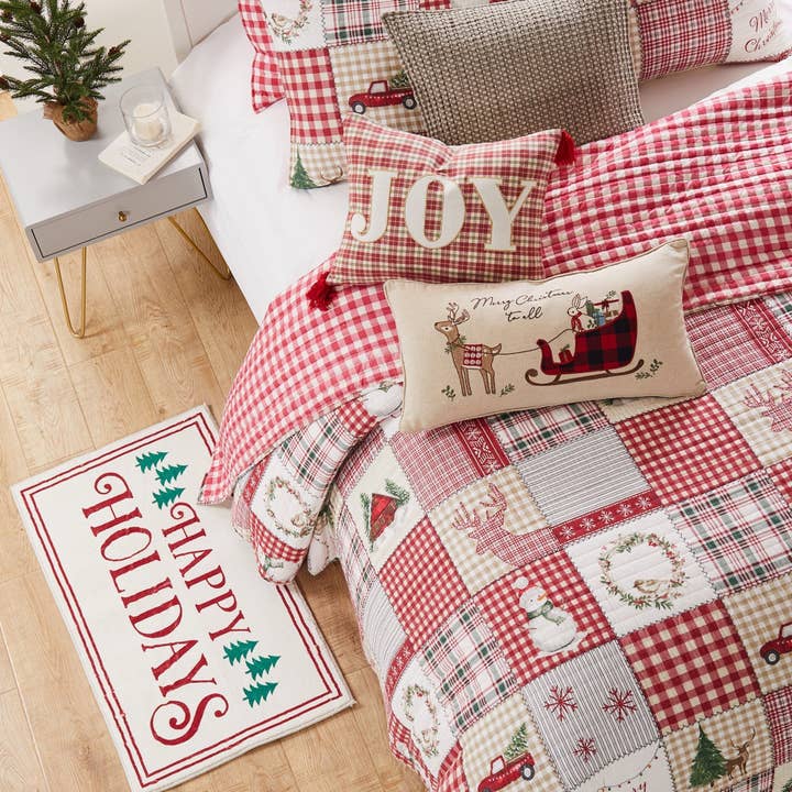 Red Home for Christmas Quilt Set for wholesale on Faire