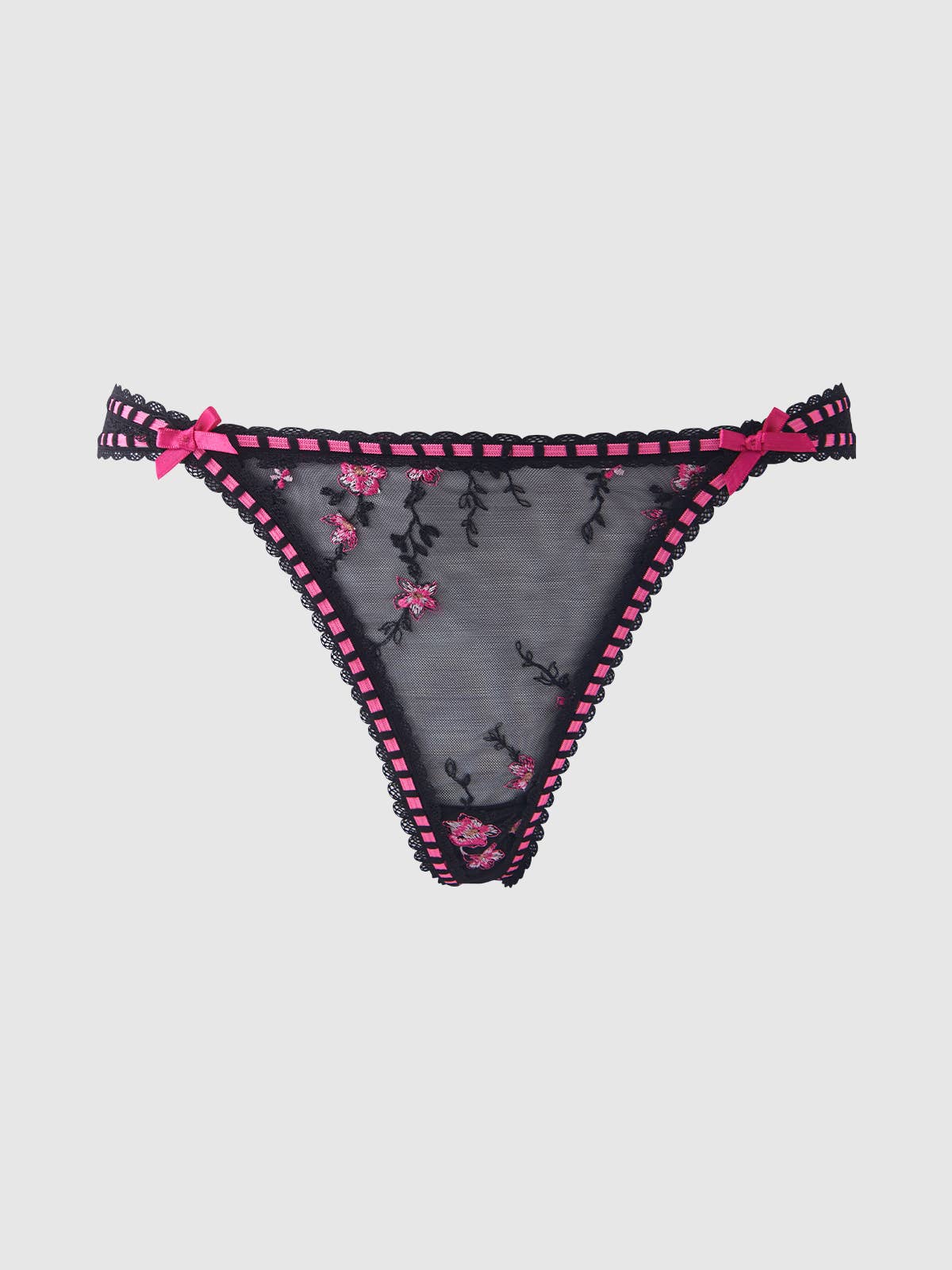 Zwarte & Roze Draak HARPER GEBORDUURDE MESH & ELASTISCHE OPEN RUG CHEEKY voor groothandel op Faire5