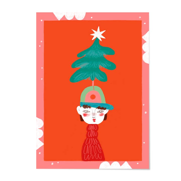 Christmas card TANNE for wholesale by Franziska Uhlig Illustration