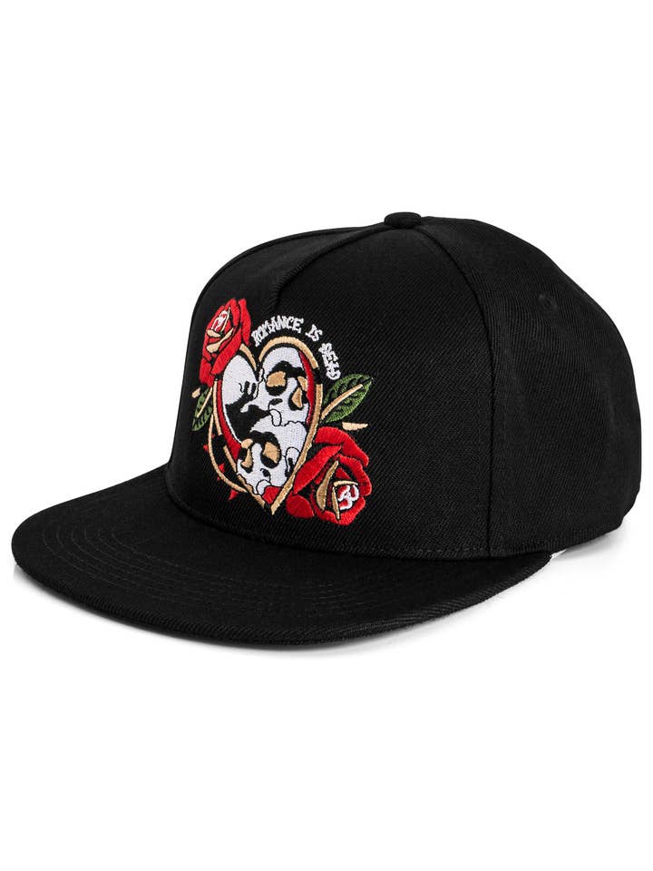 Traditional Tattoo Snapback Cap Romance is Dead for wholesale by Blackskies