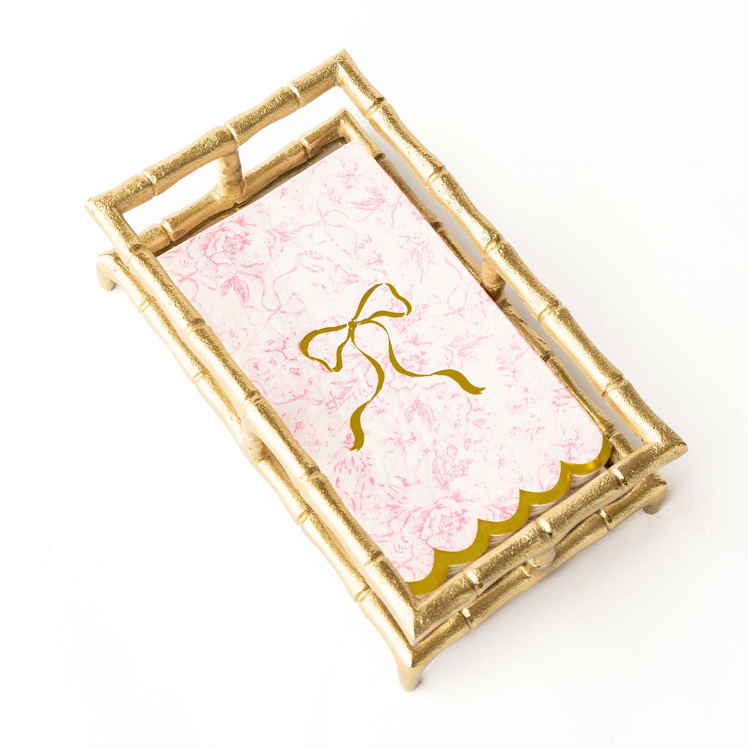 8 Oak Lane - Vente Serviettes jetables - Packs de serviettes invité en papier toile à nœud rose1